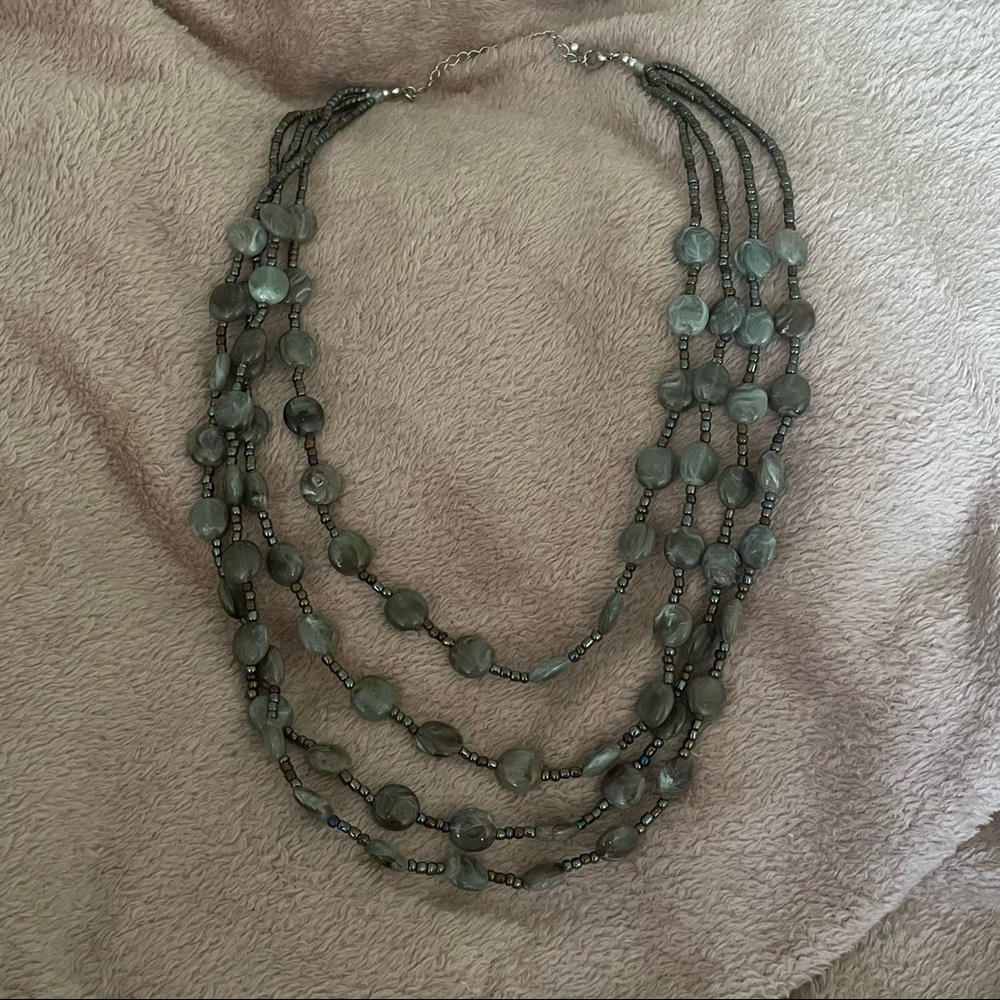 Devine Polished Gemstone Pebble Necklace.